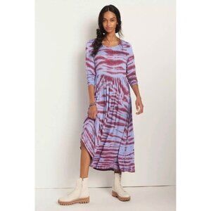 Anthropologie Dolan Left Coast Eliska Tie-Dye Midi dre Dress Lavender Wine S